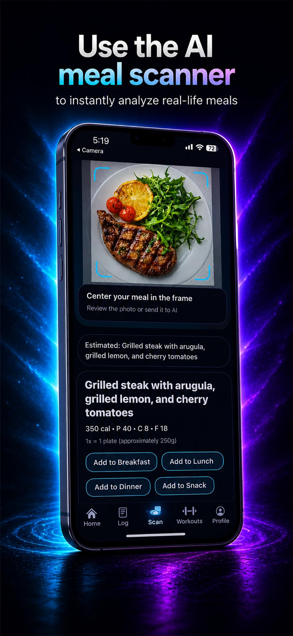 TrimWise AI meal scanner